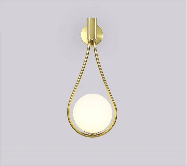 Wandlamp Wandlamp Glazen Bol Goud APP603-1W