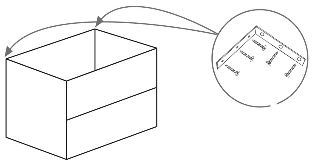 Differnz Reno meubel set 75cm eiken