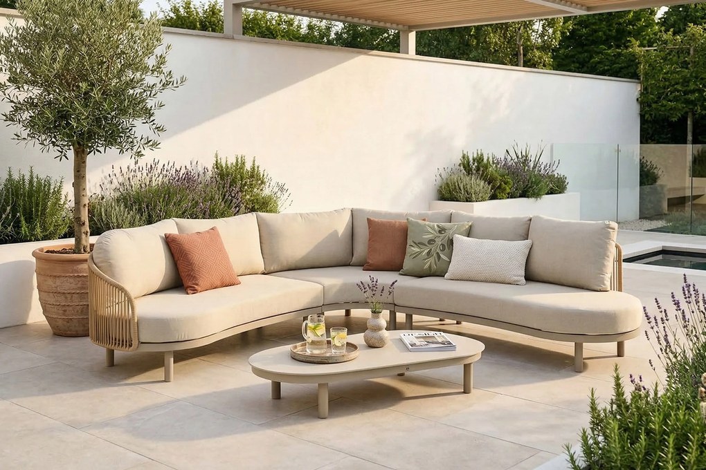 Loungeset tuin 5 personen Rope Zand/Beige Coco Amici