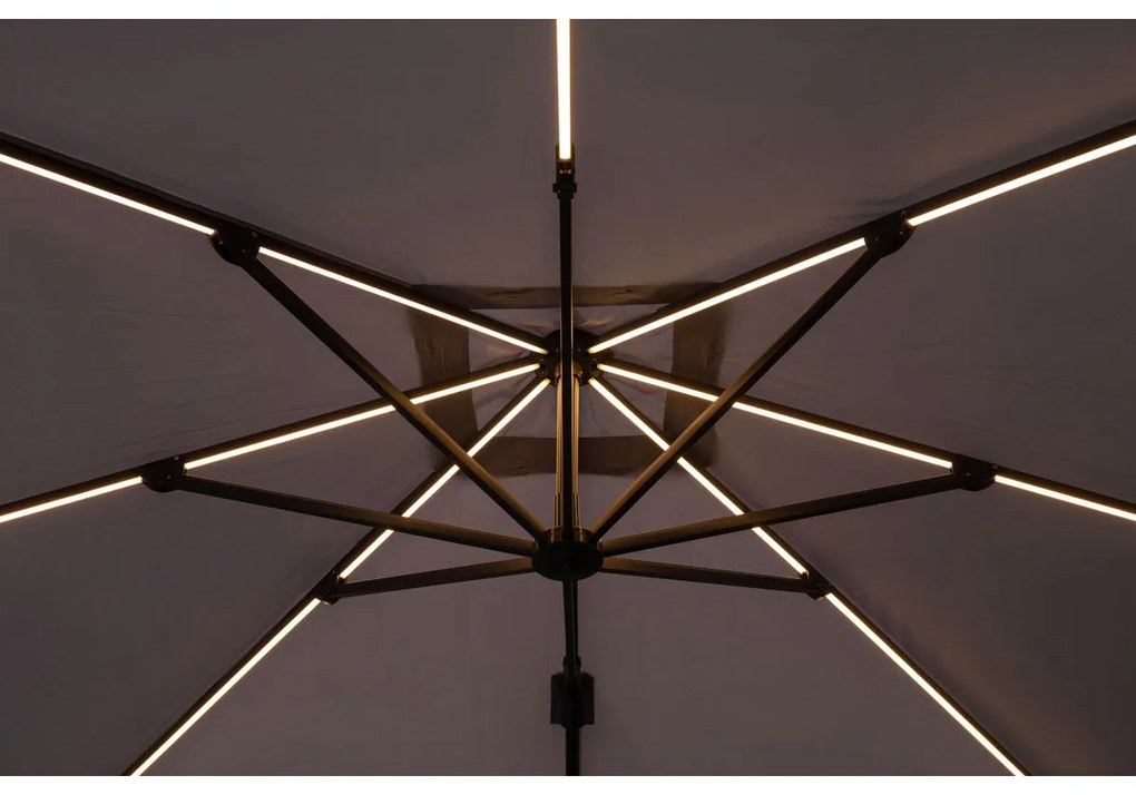 Garden Impressions Hawaii zweefparasol Lumen LED 300x300 cm - zand
