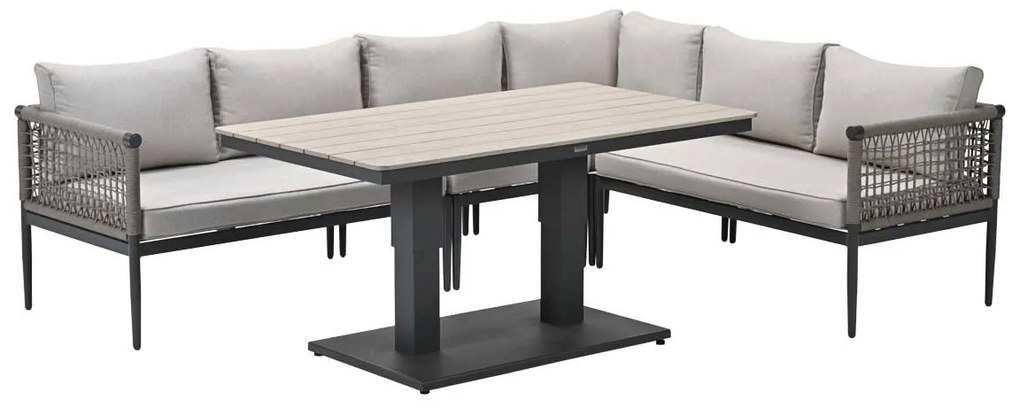Garden Impressions Burela - Brugge lounge dining set 5-delig rechts - taupe