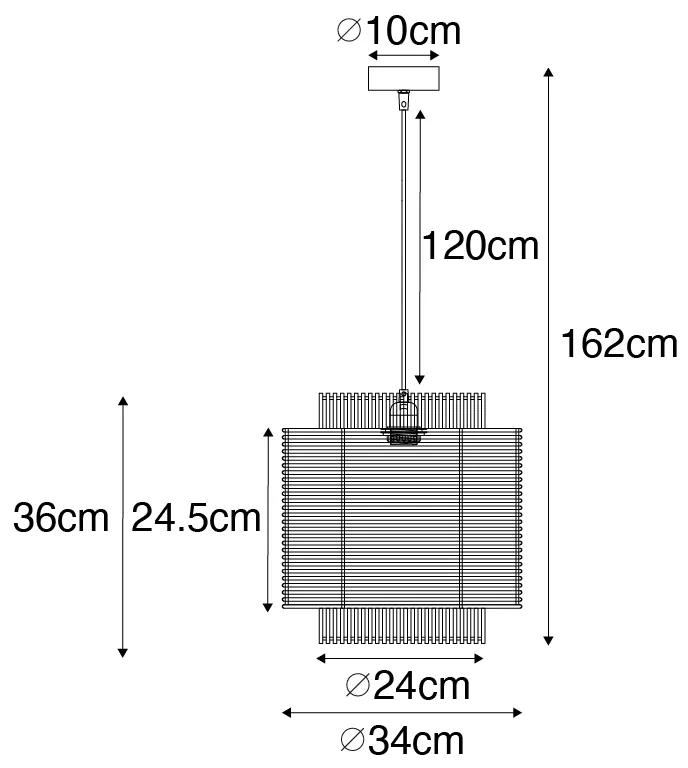 Oosterse hanglamp rotan 34 cm - MaikenOosters E27 rond Binnenverlichting Lamp