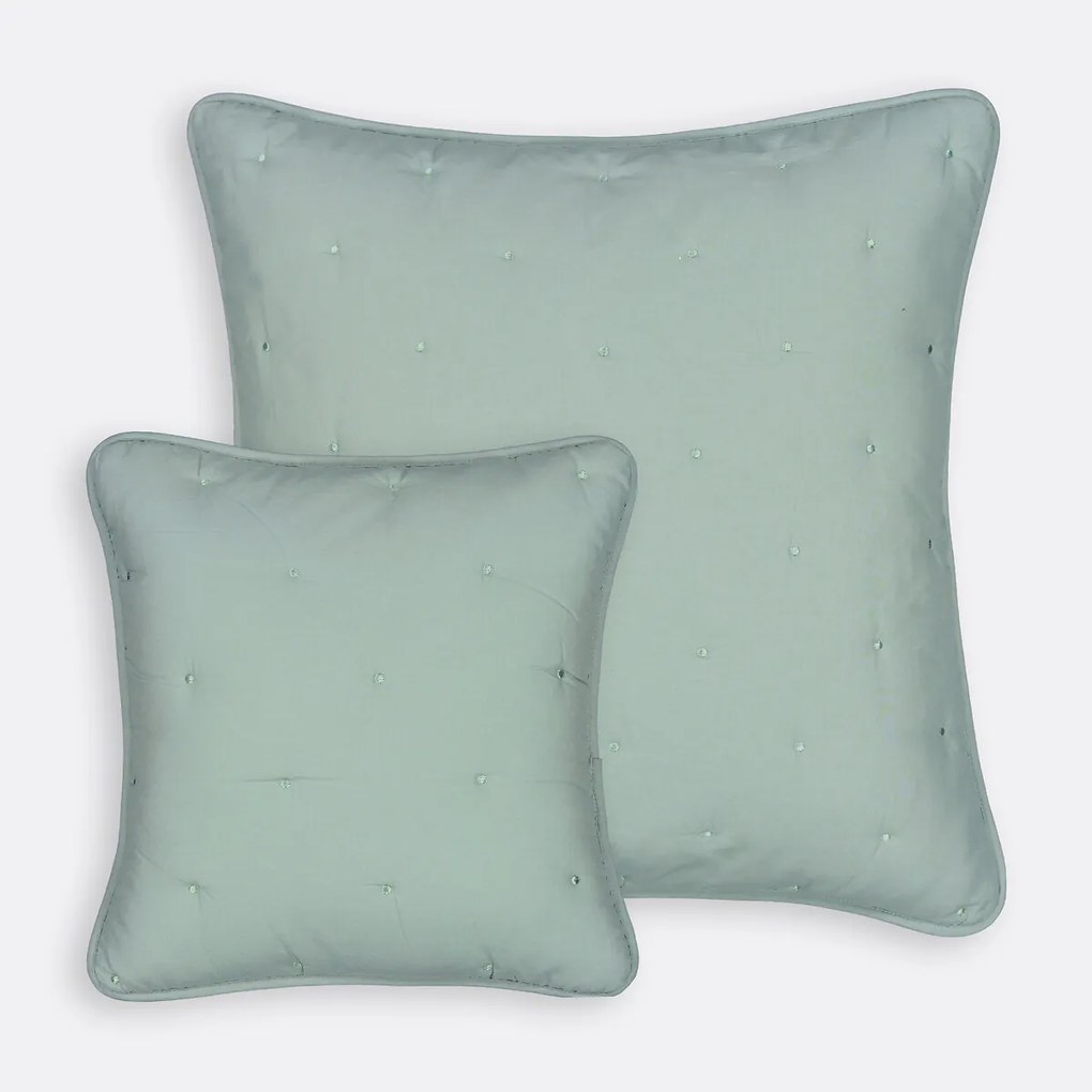 Gematelasseerde vierkante kussenhoes in katoen, Aéri