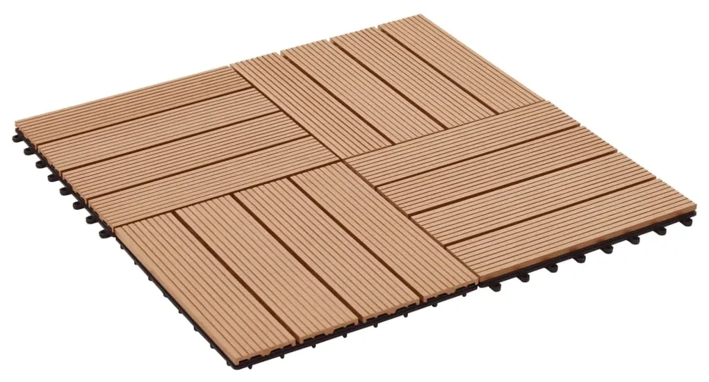 vidaXL Terrastegels 30x30 cm 1 m² HKC teakkleur 11 st