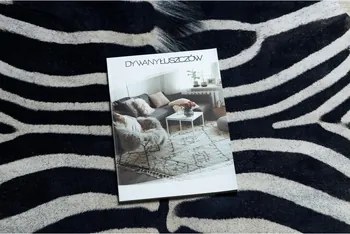 Kleden Wit Rugsx Tapijt Kunstleer Bydlęca, Zebra G5128-1 wit-zwar 100x150 cm