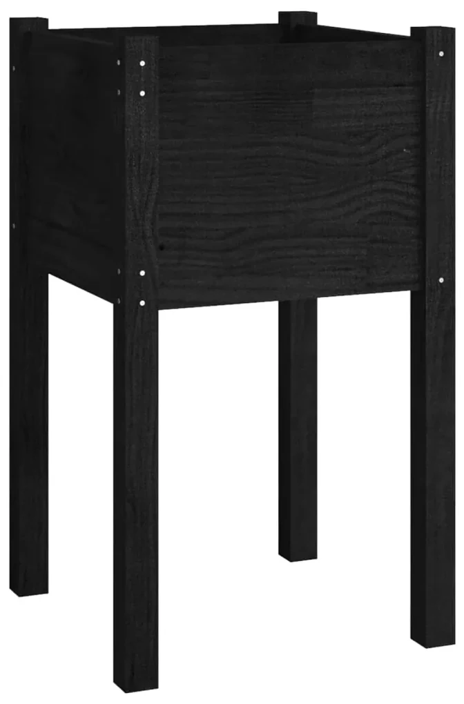 vidaXL Plantenbak 40x40x70 cm massief grenenhout zwart