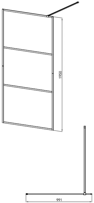 Badstuber Femm douchewand 100x195cm chroom