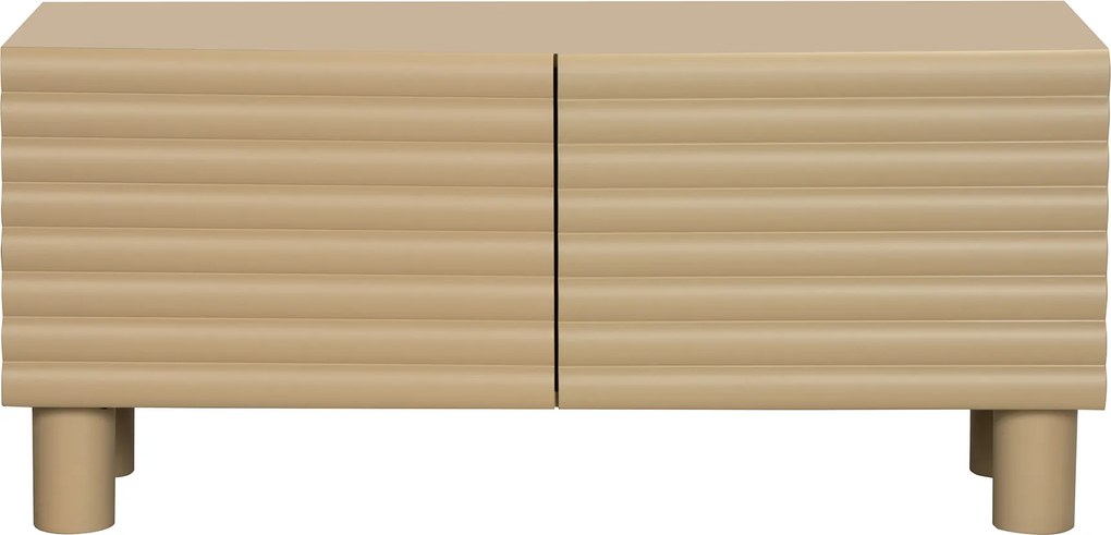 Mat Tv-meubel Met Strepen Zand 120 Cm - 120x40x55cm.