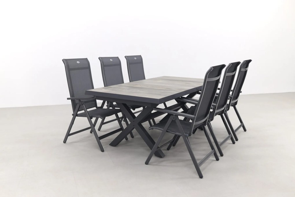 Hartman Milaan/Ottowa 205-265x100 cm. - 7-delige verstelbare tuinset