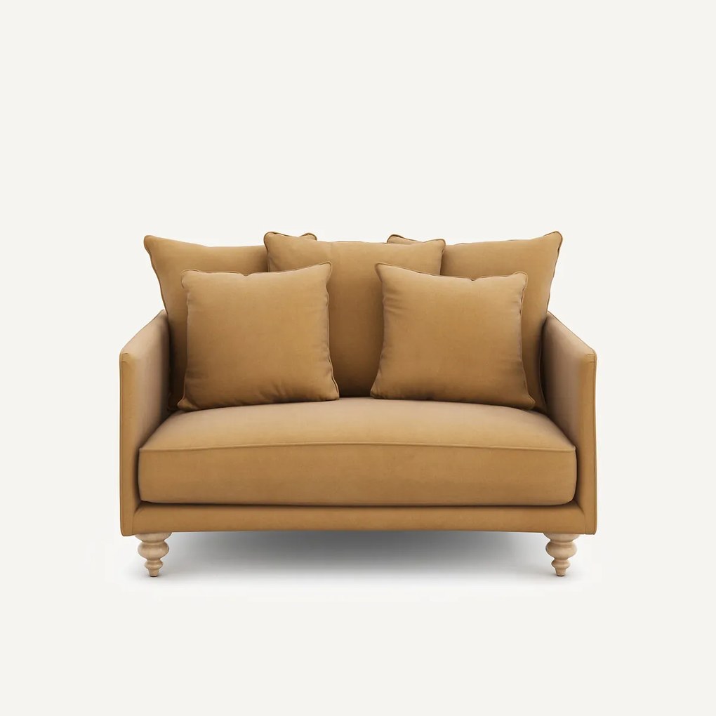 2-zits compacte bank in linnen fluweel, LAZARE