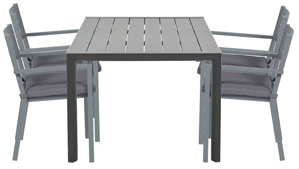 Garden Impressions Amarillo tuinset 5-delig donker grijs - Adana tuintafel 180x100 cm