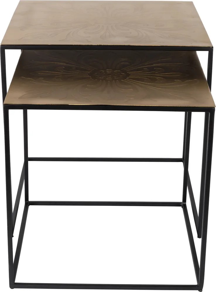 Dutchbone Saffra Vierkante Messing Nesttafels