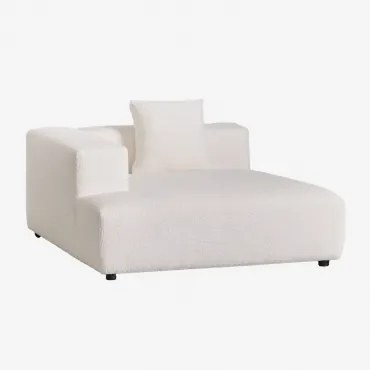 Linker Chaise Longue Module Met Kussen Voor Modulaire Bank Bruna Bouclé Wit - Sklum