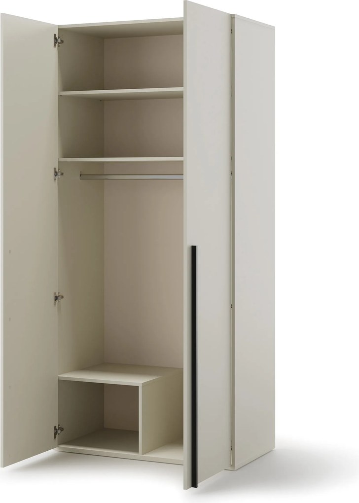 Kledingkast Evareve 101, Lichtbruin, 216x100x55cm, 83 kg, Kledingkast deuren: Met scharnieren