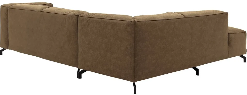 Goossens Bank Calvin groen, micro leer, 2,5-zits, modern design met ligelement links