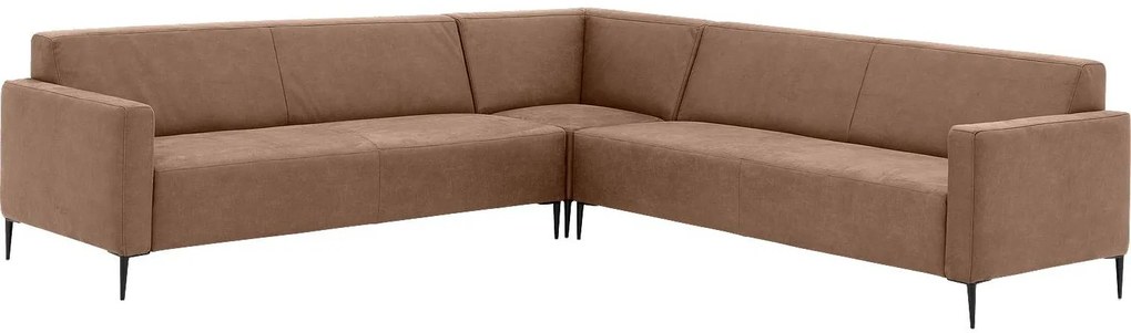 Goossens Key West bruin, micro leer, 3-zits, modern design