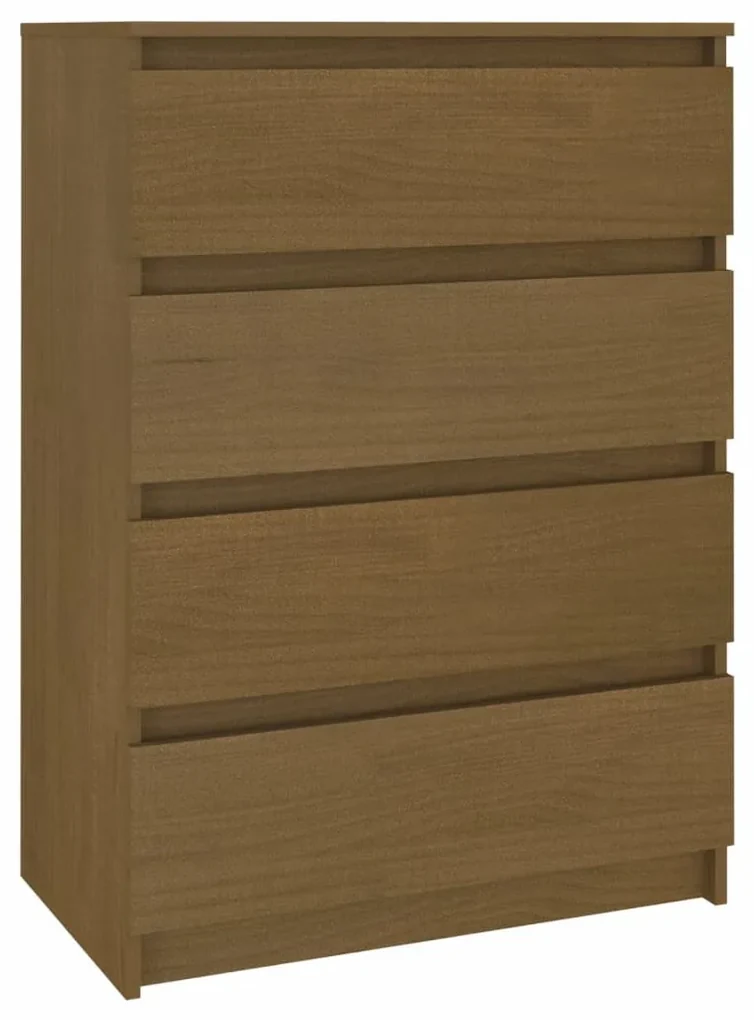 vidaXL Bijzetkast 60x36x84 cm massief grenenhout honingbruin