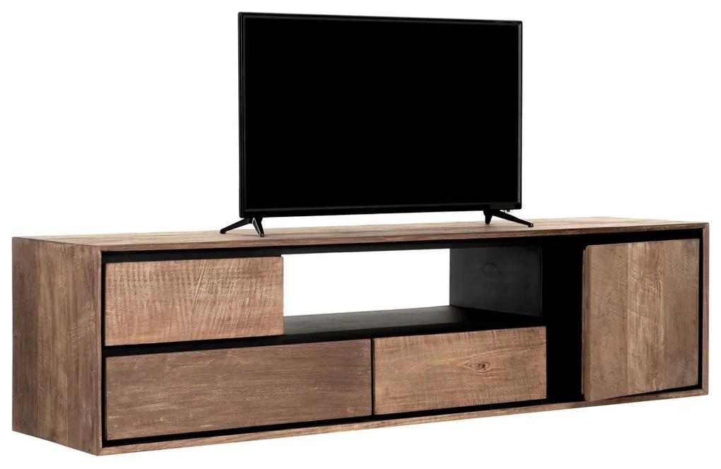 DTP Home Metropole Teak Tv-meubel Zwevend 155 Cm - 155x40x40cm.