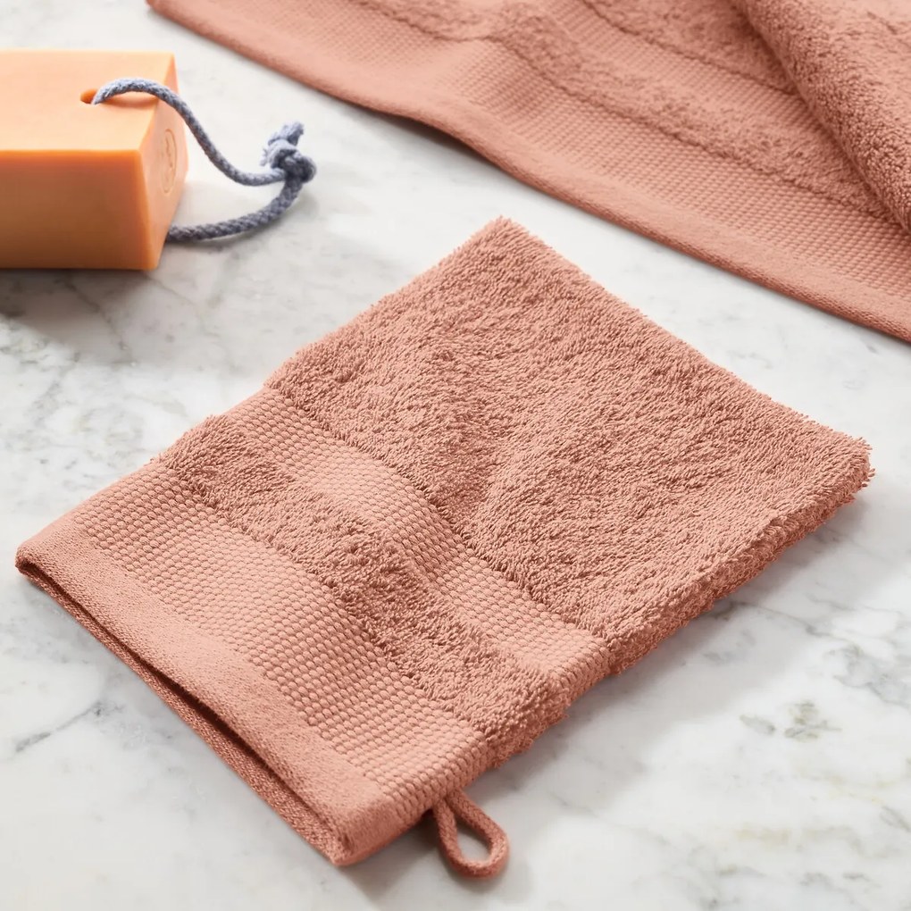 Set van 4 washandjes in gekamd katoen 600g/m2, Kheops
