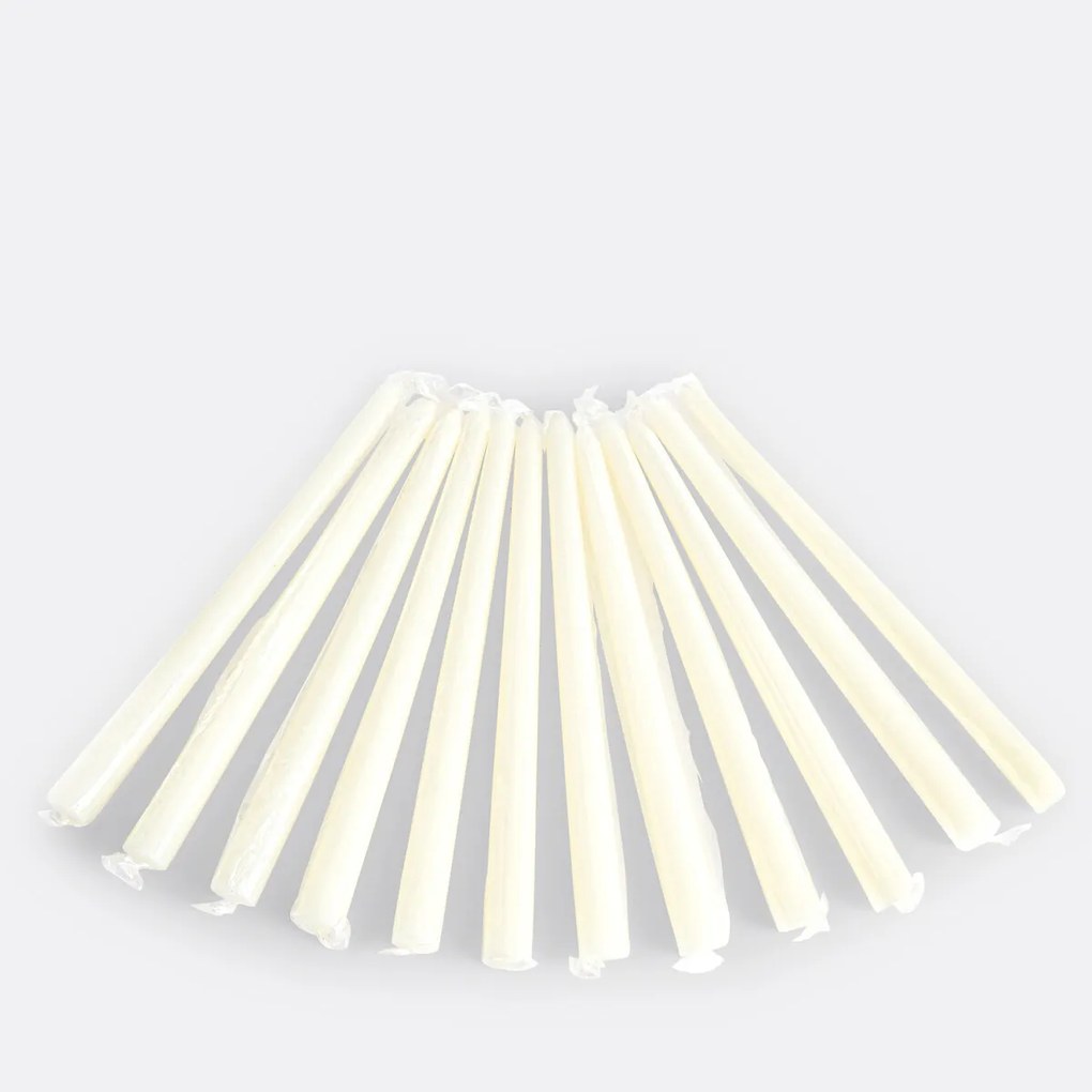 Set van 12 gladde kaarsen H25 cm, Caspar