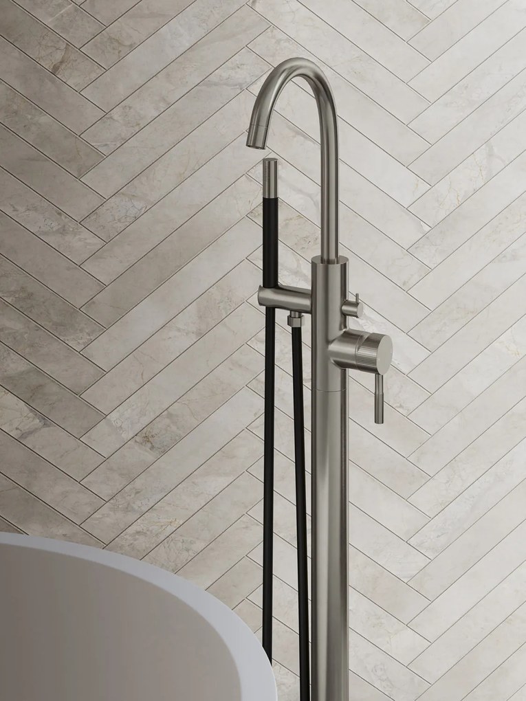 Saniclear Exclusive Stripes Pro vrijstaande badkraan RVS