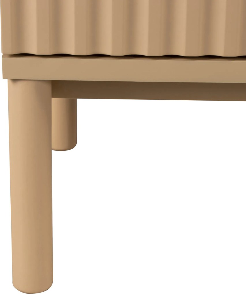 Mat Beige Tv-meubel Met Ribbels - 180x40x55cm.
