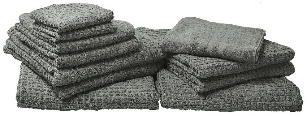 Handdoek set van 11 katoen grijs ATAI Beliani