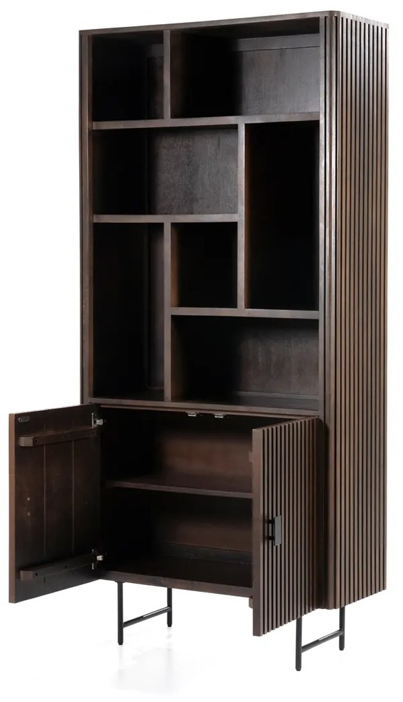 Eleonora Remi Houten Boekenkast Met Latjes - 96x37x200cm.
