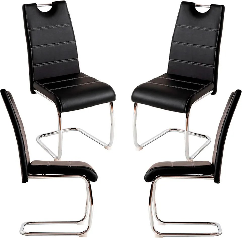 Set 4 Hallen Kunstlederen Stoelen