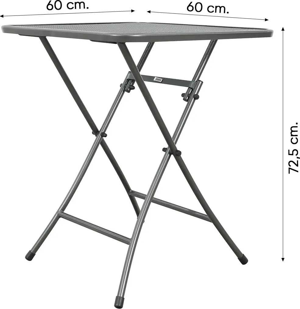 Royal Garden Café strekmetaal klaptafel 60x60 cm. - Antraciet