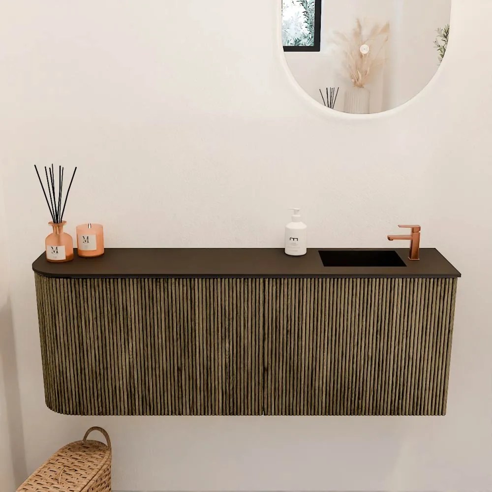 Mondiaz Joya 110cm toiletmeubel ronding links dusk met wastafel faye rechts 1 kraangat urban