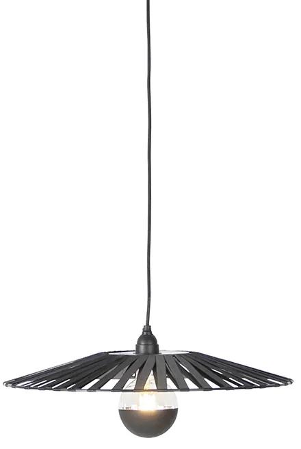 Stoffen Landelijke hanglamp zwart 46 cm - Leia Landelijk E27 rond Binnenverlichting Lamp