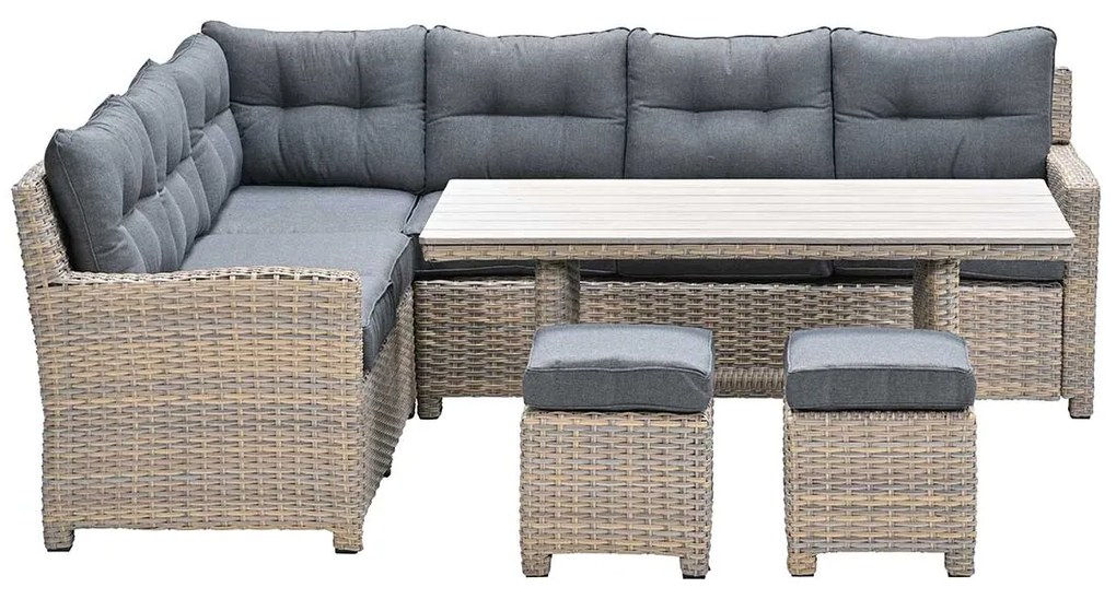 Garden Impressions Alaska lounge dining set 6-delig links - light teak vironwood