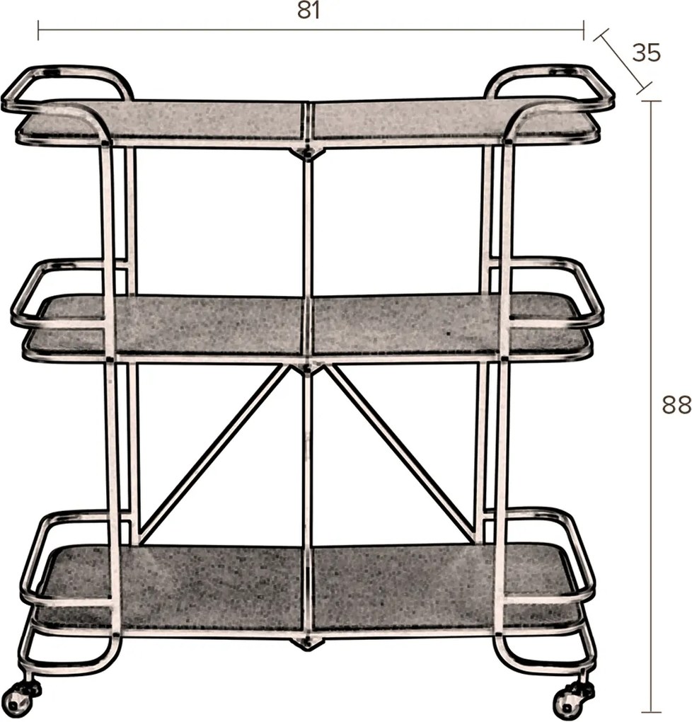 Dutchbone Sierra Inklapbare Stellingkast Laag - 35x36.5x109cm.