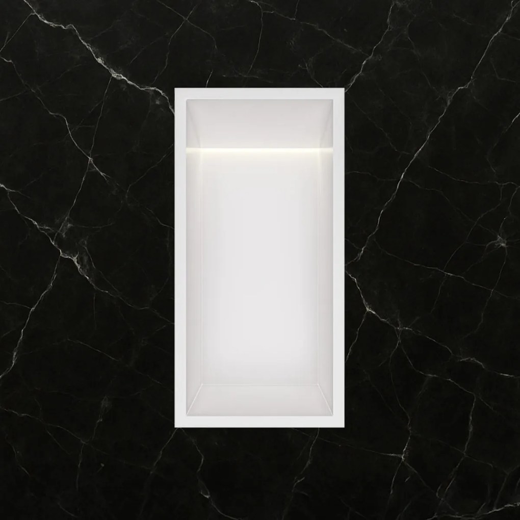 Hotbath &More inbouwnis met verlichting 30x15x10cm wit mat