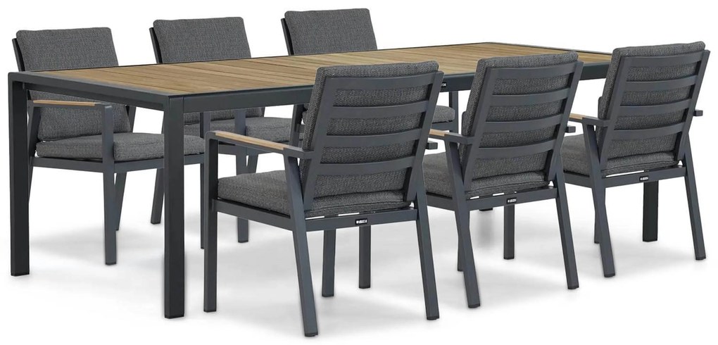 Tuinset 6 personen 240 cm Aluminium Grijs Lifestyle Garden Furniture Marseille/Valence