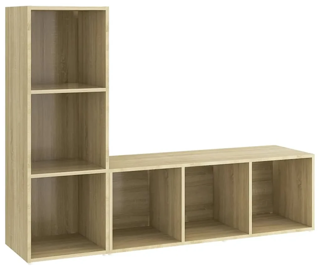 vidaXL Tv-meubelen 2 st 107x35x37 cm spaanplaat sonoma eikenkleurig