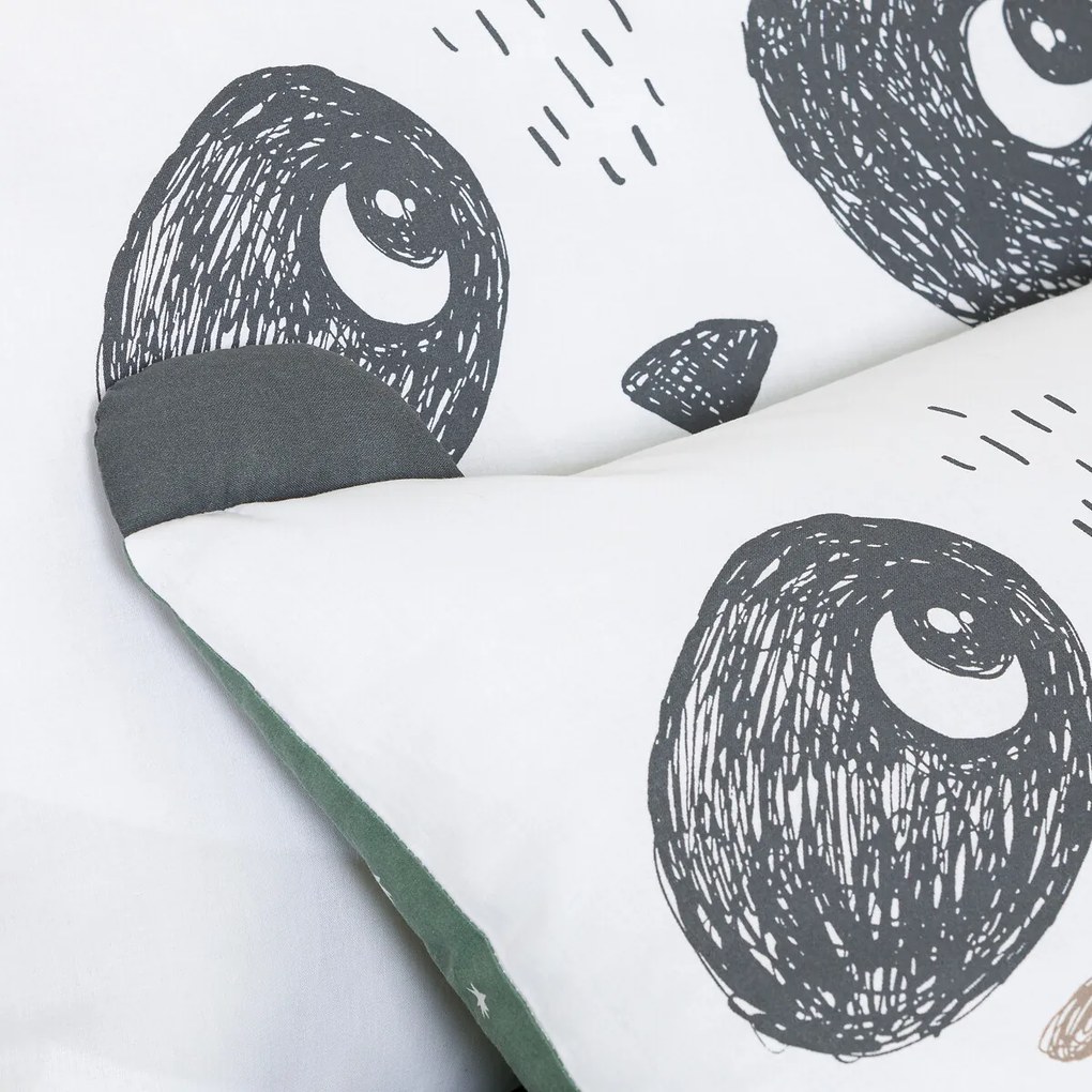 Katoenen kussensloop baby, Panda Mania