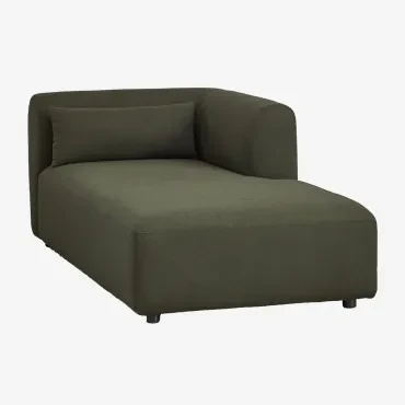 Rechter Chaise Longue Voor Modulaire Bank Fogler Chenille Groen – Salie - Sklum