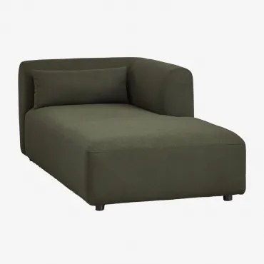 Rechtse Chaise Longue Module Voor Modulaire Bank Fogler Chenille Groen – Salie - Sklum