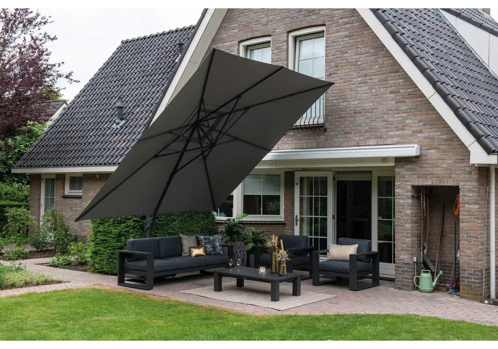 Garden Impressions Hawaii zweefparasol King Pole 400x400 cm - donker grijs