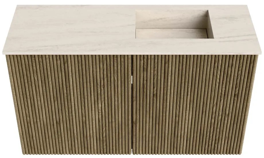 Mondiaz Joya DLux 70cm toiletmeubel dusk met wastafel faye rechts zonder kraangat meli