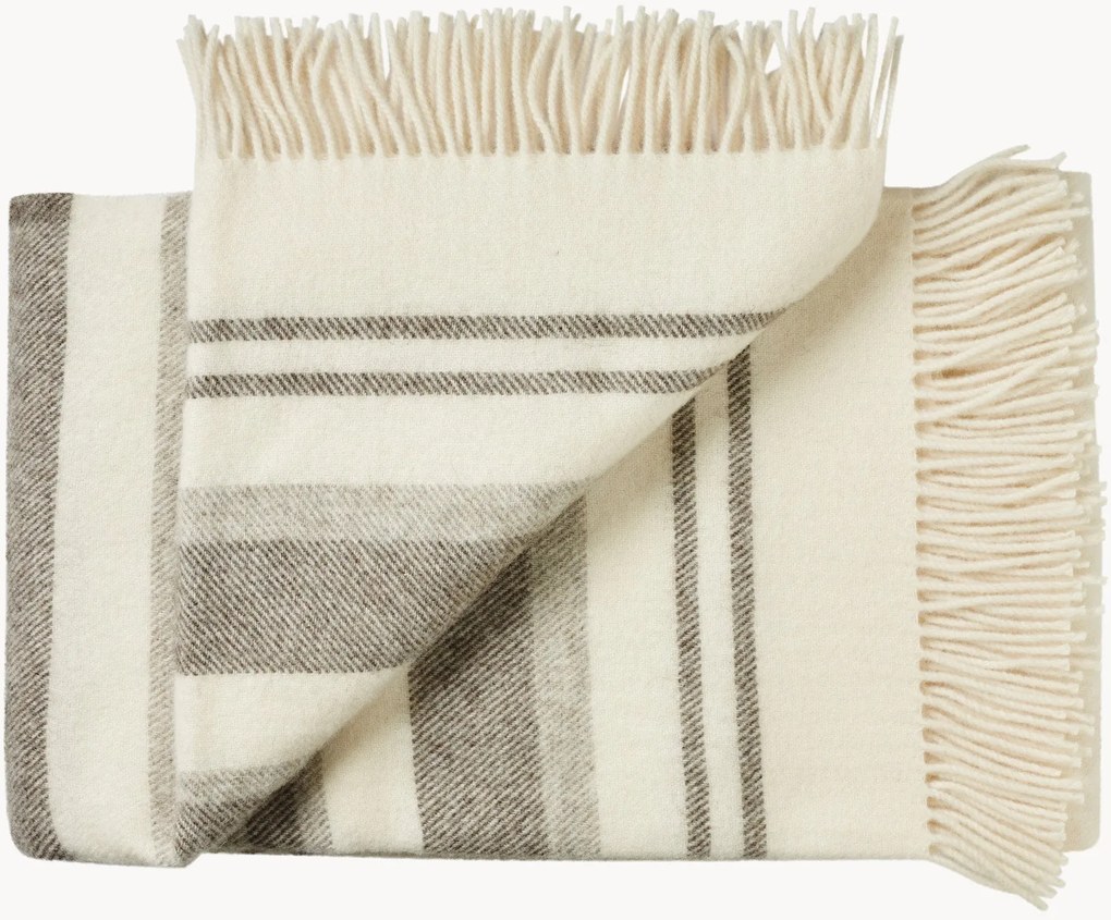 Wollen plaid Fejø met franjes