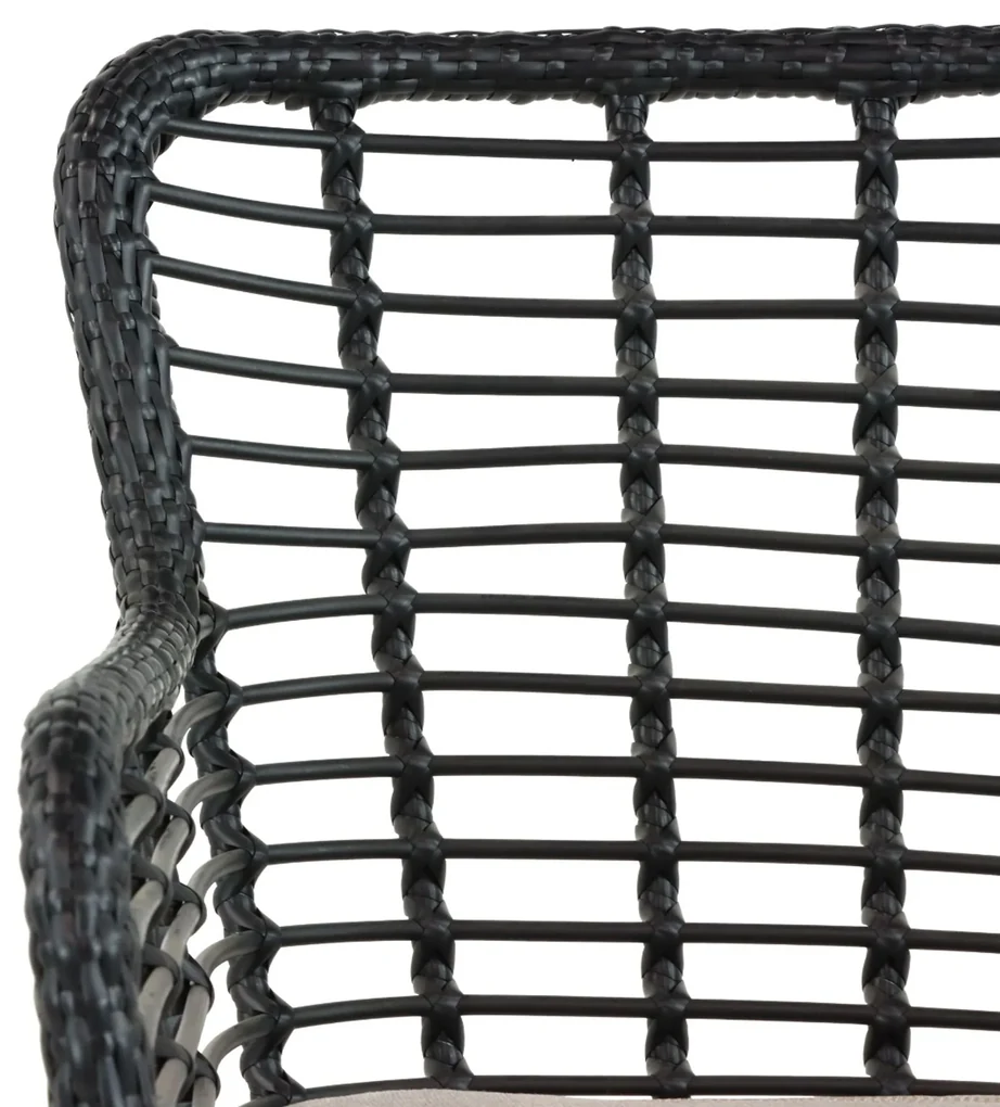 Tuinset 4 personen 120 cm Aluminium/wicker Zwart Lifestyle Garden Furniture Toledo/Vienna