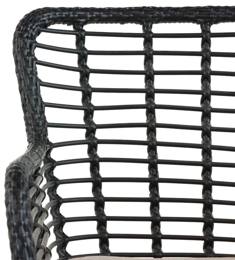 Tuinset 4 personen 90 cm Aluminium/Wicker Zwart De Laan Projects