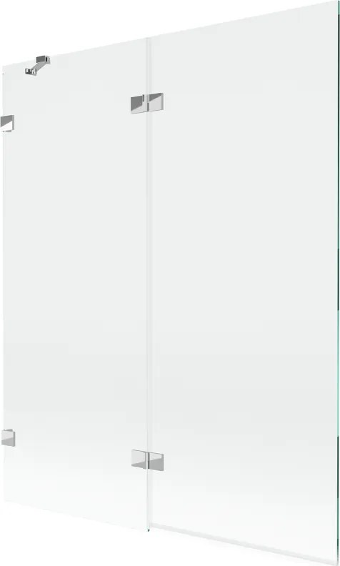 Mexen Lunar badwand 2-delig links 140 x 150 cm, transparant, chroom - 897-140-100-01-00-L