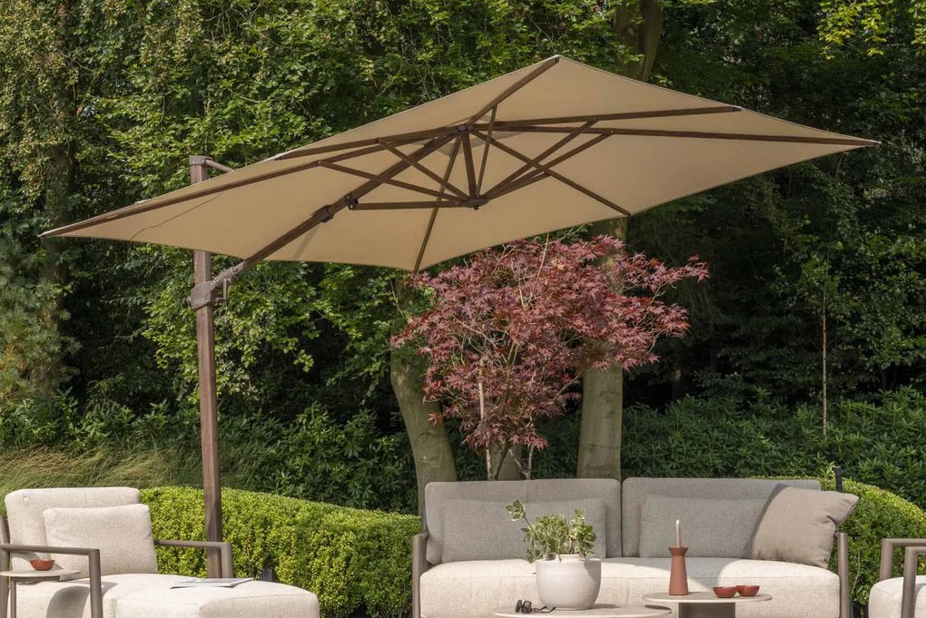 4 Seasons Outdoor Siesta PREMIUM 300 x 300 cm parasol Beach, Wegné frame Parasol   beige weerbestendig