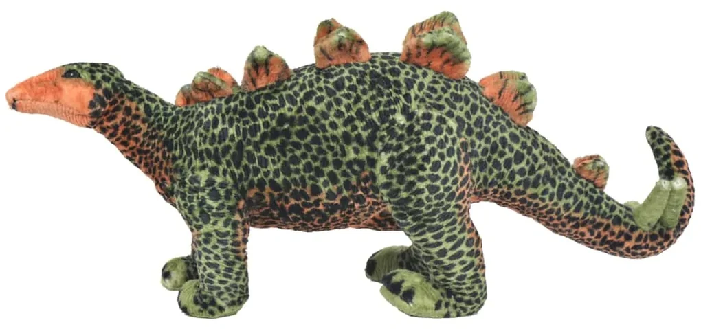 vidaXL Speelgoeddinosaurus staand XXL pluche groen en oranje