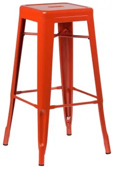 Stapelaar Hoge Kruk In Staal Lix Roodachtig Oranje & ↑75 Cm - Sklum