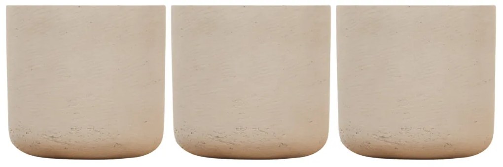 3x Pot Charlie beige washed